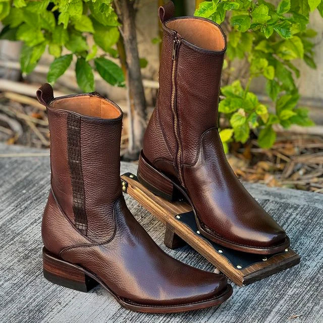 Kit Bota Maverick 2.0 Masculino de Cuero Legítimo + 3 REGALOS: Cinturón, Sombrero y Cartera