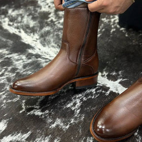 Kit Bota Maverick 2.0 Masculino de Cuero Legítimo + 3 REGALOS: Cinturón, Sombrero y Cartera